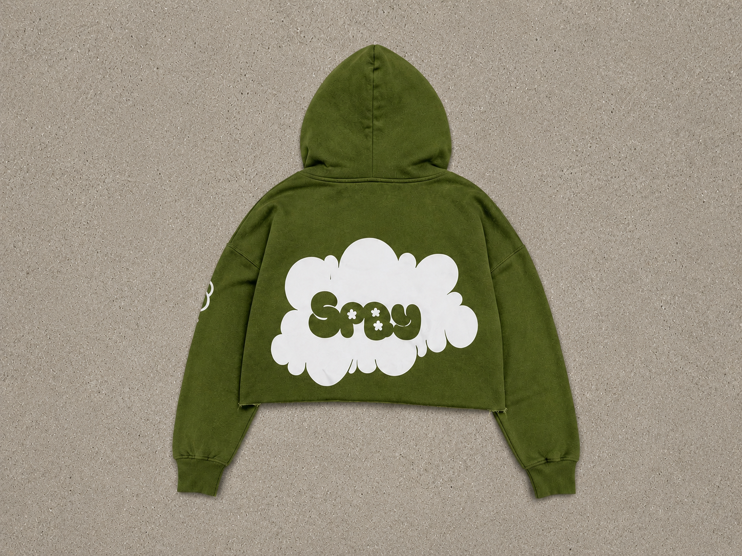 “Spby” Green puff cropped hoodie